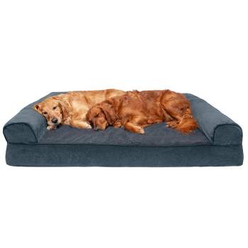 FurHaven Faux Fleece & Chenille Orthopedic Sofa Dog Bed