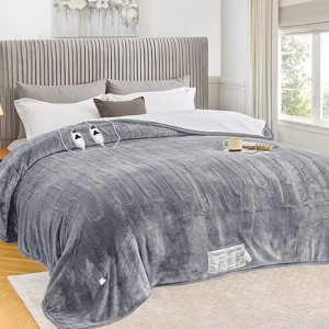 Inhand Heated Blanket Dual Control Electric Heating Blanket Auto-Off 10 Heat Level Over-Heat Protection Flannel ETL Certified - 1 of 4