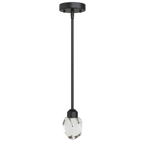 YANSUN 1-Light 5-Watt Black Modern Geometric Crystal Integrated LED Pendant Light for Bedroom Kitchen - 1 of 1