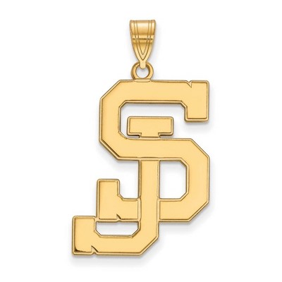 Black Bow Jewelry 10k Yellow Gold San Jose State Spartans NCAA Extra Large Pendant