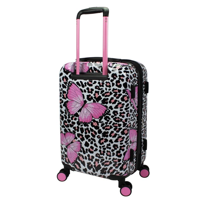 World Traveler Dejuno Butterfly Cheetah 3-Piece Expandable Spinner Luggage Set, 3 of 6