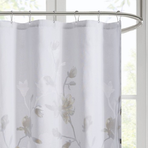Anise Fl Printed Burnout Shower, Crate And Barrel Waffle Shower Curtain