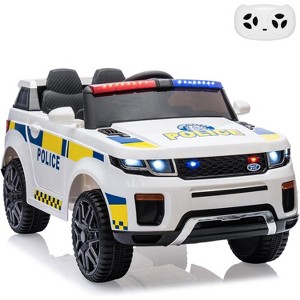 coucheta 12V Kids Ride On Police Car Electric Toy Truck with Remote Control, Police Vehicles with LED Lights & Music and Intercom, Battery Powered - 1 of 4