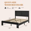 Lyngins Industrial Queen Size Bed Frame, Wood Platform Bed Frame with Headboard, Metal Frame & Solid Wood Slats, Large Under Bed Storage - 4 of 4