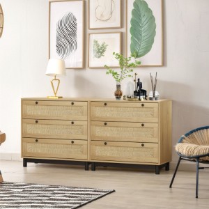 3-Drawers Storage Cabinet Rope Woven Drawer (Set of 2), for Bedroom,Living Room,Dining Room,Hallways - 1 of 4
