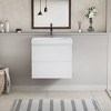 Christopher Knight Home Camille Modern Wood Wall-Mounted Bathroom Storage Vanity with Resin Top Basin and 2 Drawers - 2 of 4