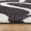 World Rug Gallery Striped Shag Rug – Durable for Living Room, Bedroom, or Entryway – Anthracite Dark Gray – Easy to Clean - 3 of 4
