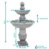 Sunnydaze 50"H Electric Fiberglass Reinforced Concrete 2-Tier French Garden Design Outdoor Water Fountain, Dusty Gray - 4 of 4