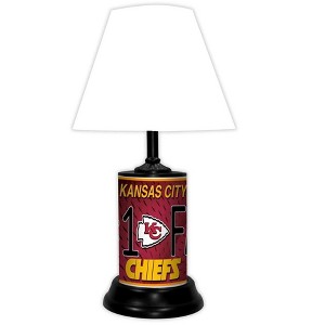 NFL 18-inch Desk/Table Lamp with Shade, #1 Fan with Team Logo, Kansas City Chiefs - 1 of 3