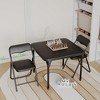 3-Piece Boys and Girls Folding Set, Table and Chairs w/PU Cushion, No Assembly, For Eating/Reading/Playing, Black/Beige/Grey - 2 of 4