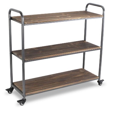 Cheung's Lysan Tiered Wood Top Metal Frame Cart