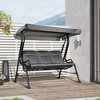Resenkos 3-Seat Swing Set, Weatherproof Steel, Easy-Adjust Canopy, Thick Cushions, Perfect For Garden, Cream White - 3 of 4