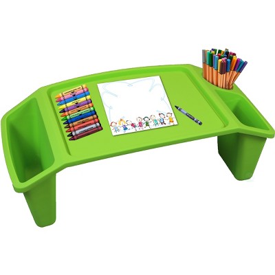 Basicwise Kids Lap Desk Tray, Portable Activity Table, Green
