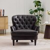 Vintage PU Leather Lounge Chair, 32.5" Tufted Armchair with Nailhead Trim & Solid Wood Legs for Living Room Bedroom-3irtyhousy - 2 of 4