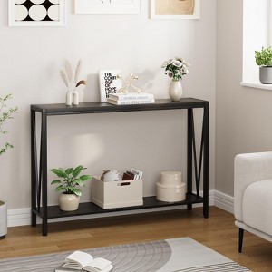 43 Inch Console Table, 2-Tier Narrow Console Sofa Side Table, Premium Entryway Furniture for Hallway Living Room - 1 of 4