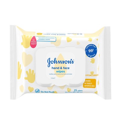Johnson's Hand & Face Wipes - 25ct
