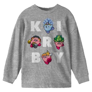 Kirby Different Abilities Crazy Letters Youth Heather Gray Crew Neck Sweatshirt - 1 of 2