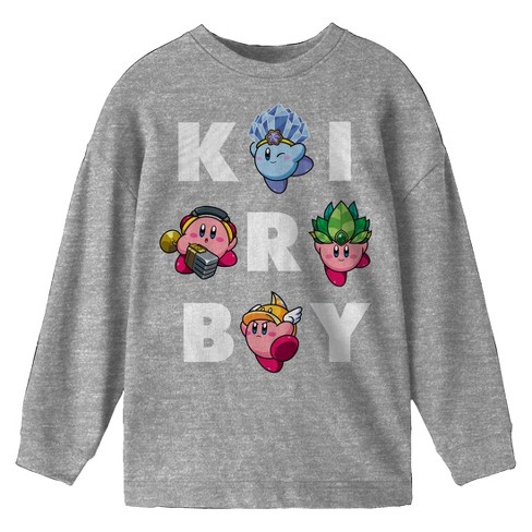 Kirby Different Abilities Crazy Letters Youth Heather Gray Crew Neck  Sweatshirt-XS