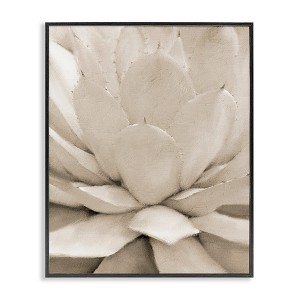 Stupell Industries Prickly Agave Plant Monochromatic Beige Desert Succulent Framed Giclee Art - 1 of 4