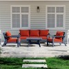WestinTrends Avalon Outdoor 6-Piece Modular Sectional Patio Furniture Sofa Set, Navy Blue/Orange - 2 of 4
