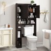 Over The Toilet Storage Cabinet with Barn Door, Home Space-Saving Toilet Rack - 4 of 4
