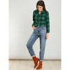 Allegra K Women's Casual Plaid Blouse Button Up V-Neck Long Sleeve Western Shirt - 3 of 4