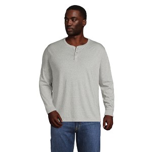 Lands' End Men's Super-T Long Sleeve Henley Shirt - 1 of 4