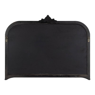 Hubanks Black Baroque-Inspired Arched Wall Mirror 40" x 30"