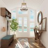 LNC Chet 4-Lights 16" Modern Farmhouse Small Cage Chandelier, Antique Brown and Matte Black - 4 of 4