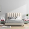 Tangkula 2PCS Nightstand Modern Beside End Table w/ LED Lights Open Compartment & Drawer - 2 of 4