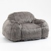 NicBex Faux Fur Bean Bag Chair with High-Density Memory Foam,Fluffy Lazy Sofa Chair for Adults,Modern Lounge Chair for Living Room,Grey - 2 of 4