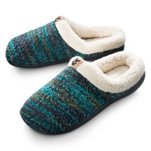 Roxoni Women's Knitted Clog Slippers – Fleece-Lined, Warm, and Cozy House Slippers - 1 of 4