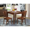 Rustic Dining Table Set - Square Table & 2 Chairs - Hardwood, Floral Design - Cozy Kitchen Dining - 2 of 4