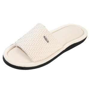 Roxoni Velvet Knit Flat Sandals for Women-Stylish Textured Woven Surface-Soft Ridge Around Insole - 1 of 4