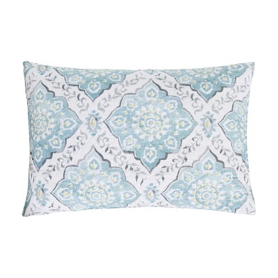 Harlen Twin Gray and Blue Cotton Reversible Quilt Set