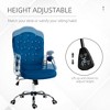 Home Office Chair, Velvet Computer Chair, Button Tufted Desk Chair with Swivel Wheels, Adjustable Height, and Tilt Function, Blue - 2 of 4