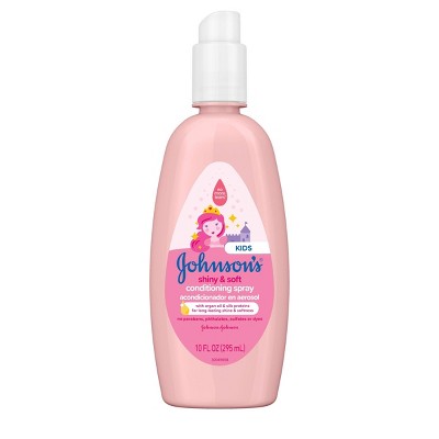 Image of Johnson's Shiny & Soft Kids' Hair Conditioning Spray, Argan Oil & Silk Proteins, for Toddlers' Hair - 10 fl oz