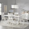 Lifestorey 5pc Miller Rectangular Dining Set White: Upholstered Chairs, Rubberwood Frame, Foam Seat - image 2 of 4