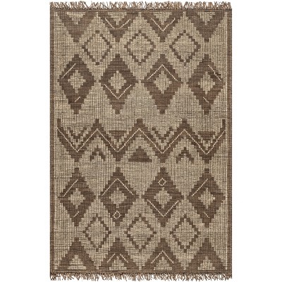Nuloom Tegan Bohemain Diamond Leather and Jute Indoor Area Rug