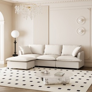 Whisen Oversized Modern Sofa Module for Modular Sectional Sofa, Wide Seat Chenille Armchair with Pillows - 1 of 4