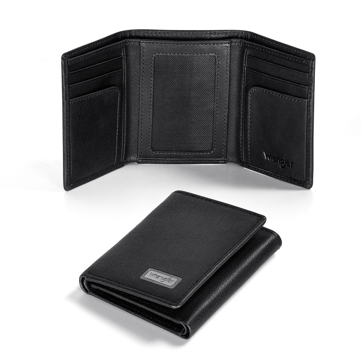 Wrangler Men's RFID Blocking Trifold Pebble Leather Wallet Gift for Dad - thumbnail 2