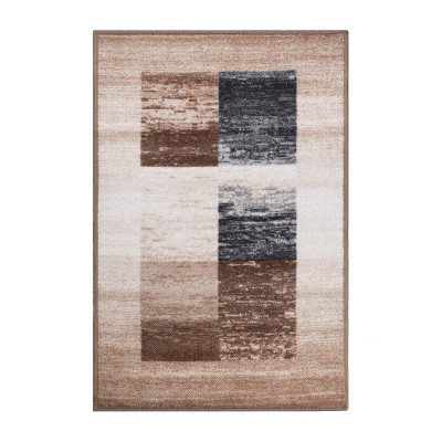 Modern Farmhouse Geometric Checkered Non-Slip Indoor Washable Area Rug or Runner by Blue Nile Mills