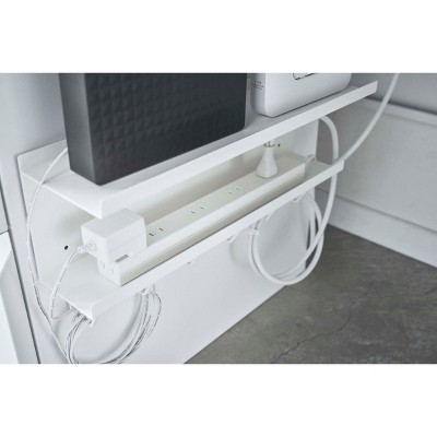 Black Steel Wall-Mount Cable and Router Storage Rack