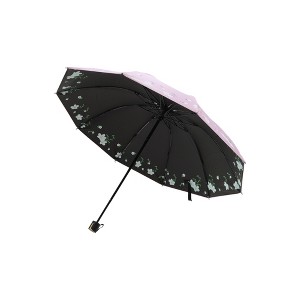 Unique Bargains Umbrella Manual 10-rib Swaying Flowers Sun Protection Vinyl Impact Cloth Pink 37.80"x25.98" 1 Pcs - 1 of 4