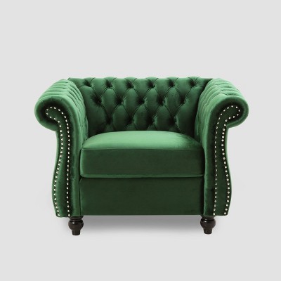 Westminster Chesterfield Club Chair Emerald - Christopher Knight Home :  Target