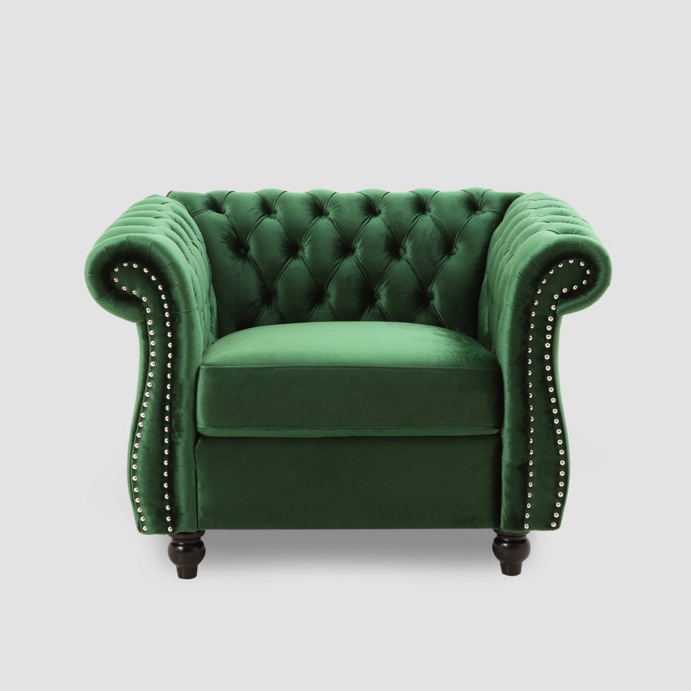 Photos - Chair Westminster Chesterfield Club  Emerald - Christopher Knight Home