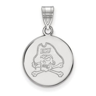 Black Bow Jewelry 14k White Gold East Carolina Pirates NCAA Medium Pendant