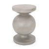CAVINAS 12.5" Natural Round Outdoor Sofa Table, Modern Outdoor End Table, Patio End Tables for Garden, Terrace, Natural - 3 of 4