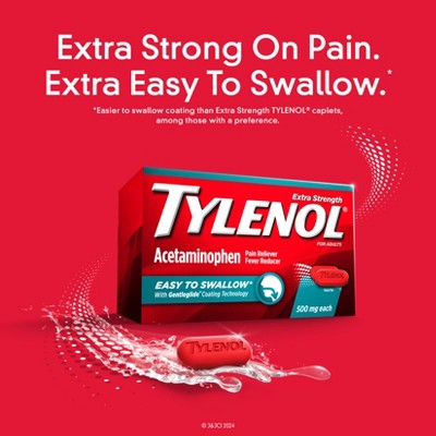 Tylenol Extra Strength Acetaminophen - Easy to Swallow Pain Reliever Caplets - 100 ct, 3 of 10