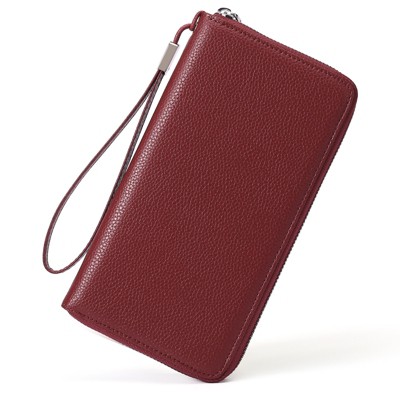 BEAFUP Women PU Leather Wallet,RFID Blocking Zipper Around Phone Holder Clutch Wristlet,Large Capacity Travel Long Purse for Women